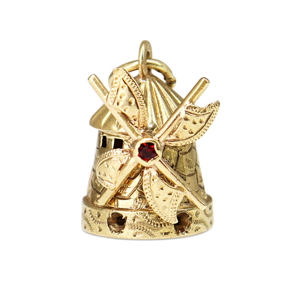 9ct Yellow Gold Windmill Charm / Pendant
