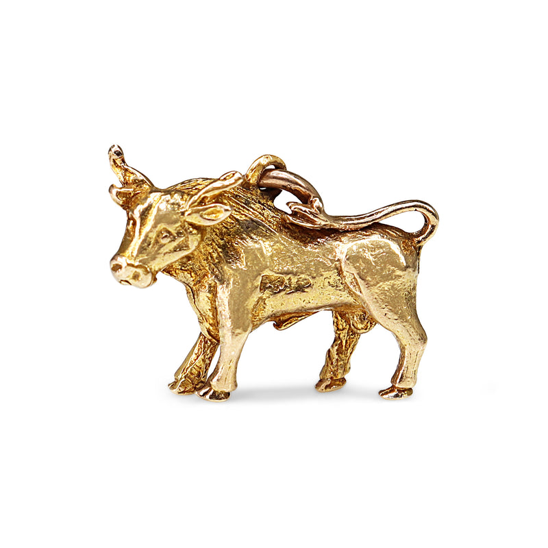 9ct Yellow Gold Bull Charm / Pendant