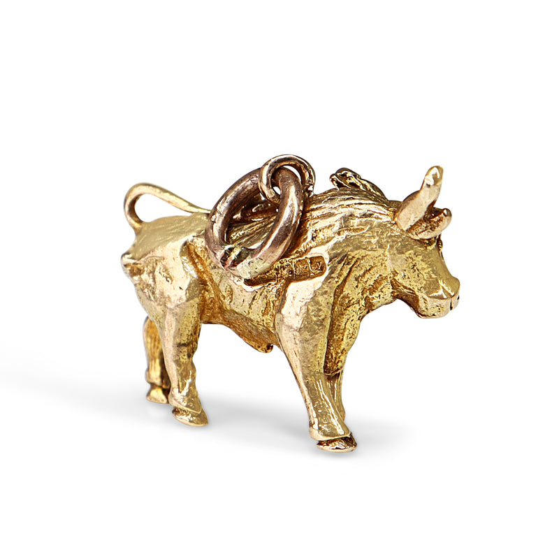 9ct Yellow Gold Bull Charm / Pendant