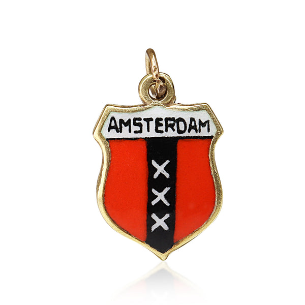 14ct Yellow Gold Amsterdam Sheild Pendant / Charm