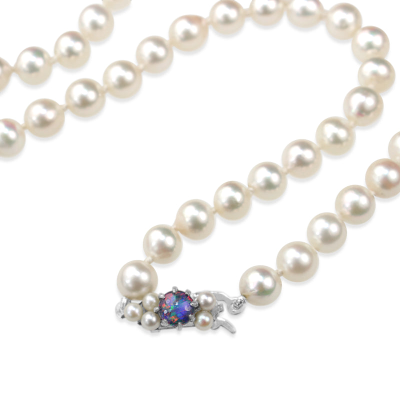 Cultured 7mm Pearls with Silver and Triplet Clasp