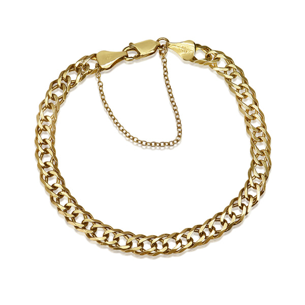 9ct Yellow Gold Flat Curb Link Bracelet