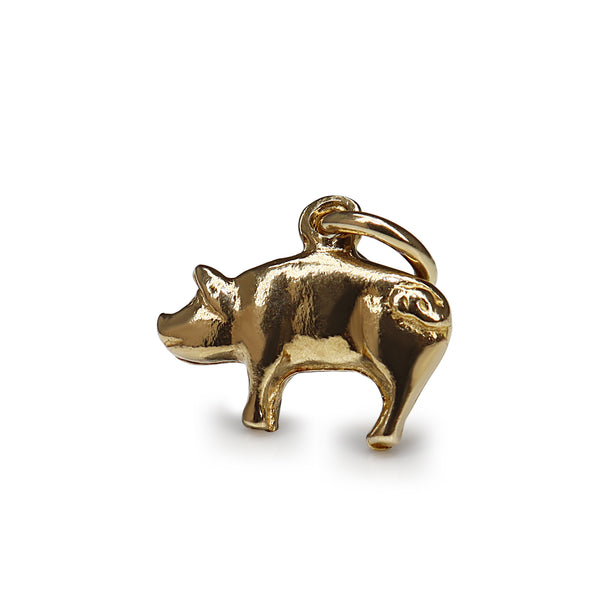9ct Yellow Gold Pig Charm / Pendant