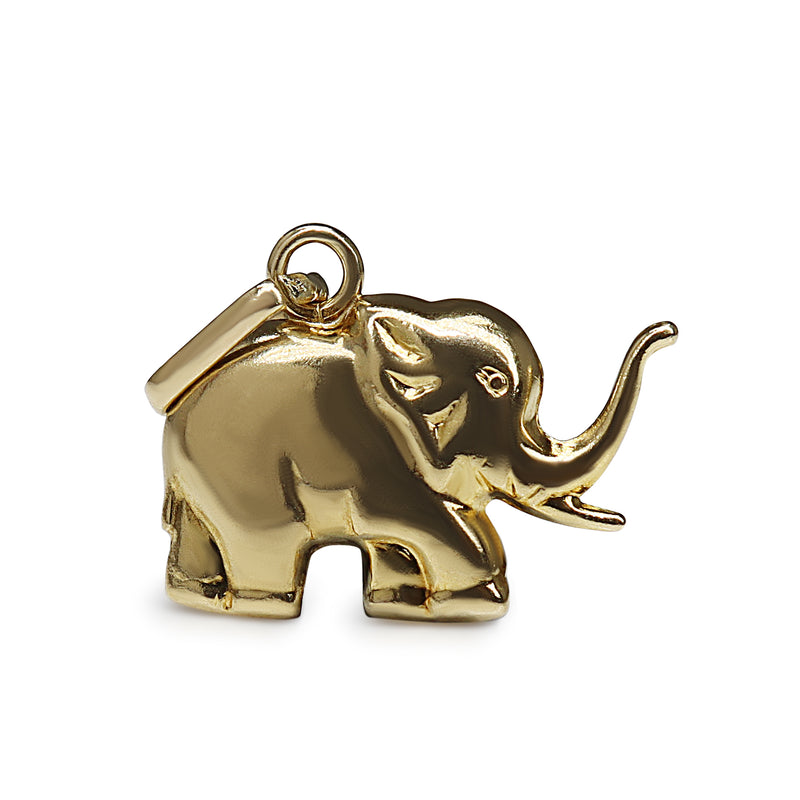 9ct Yellow Gold Elephant Charm / Pendant