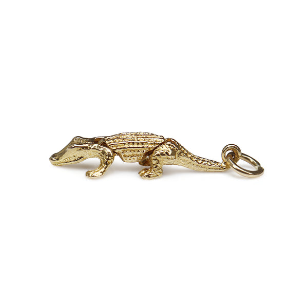 9ct Yellow Gold Articulated Crocodile or Alligator Charm / Pendant