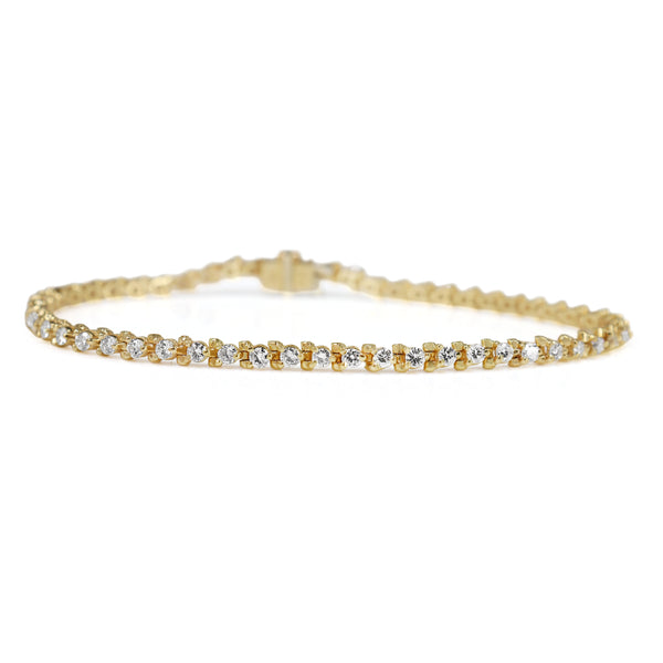 14ct Yellow Gold 2.00ct Diamond Tennis Bracelet