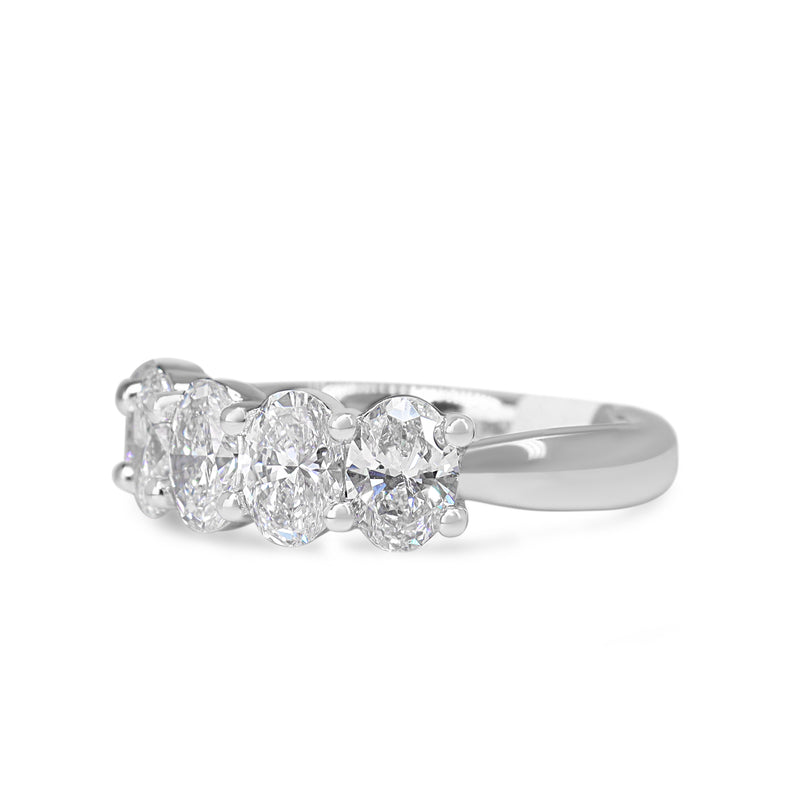 18ct White Gold 5 Stone Oval Lab Grown Diamond Ring