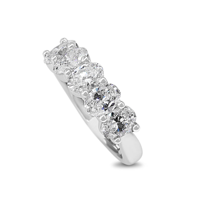 18ct White Gold 5 Stone Oval Lab Grown Diamond Ring