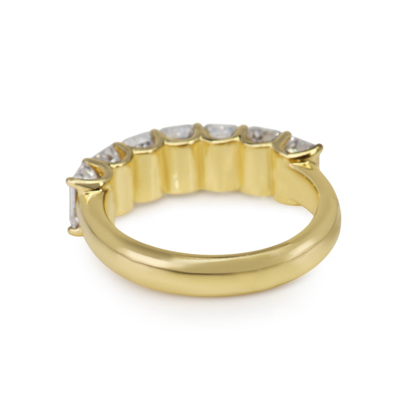 18ct Yellow Gold Emerald Cut Lab Grown Diamond 7 Stone Ring