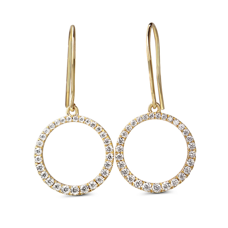 9ct Yellow Gold Graduated Diamond Circle of Life Earrings