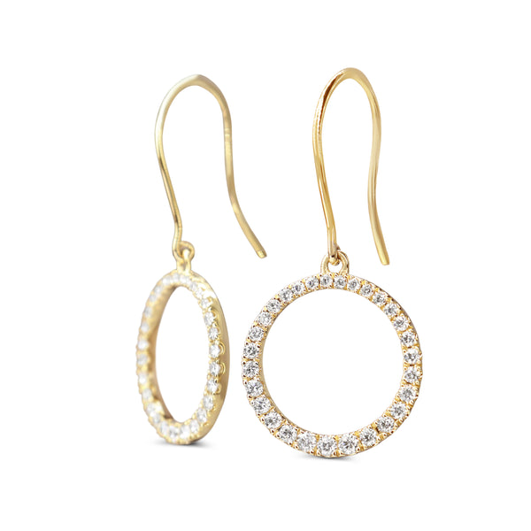 9ct Yellow Gold Graduated Diamond Circle of Life Earrings