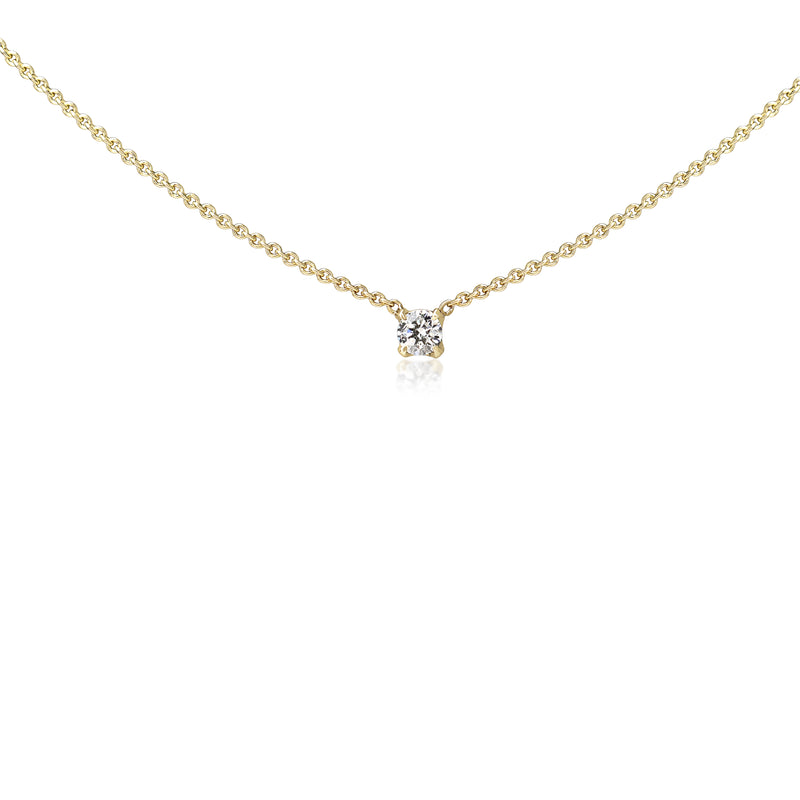 9ct Yellow Gold .15ct Diamond Solitaire Necklace