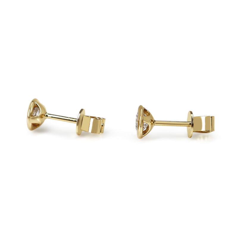18ct Yellow Gold .50ct Diamond Bezel Stud Earrings