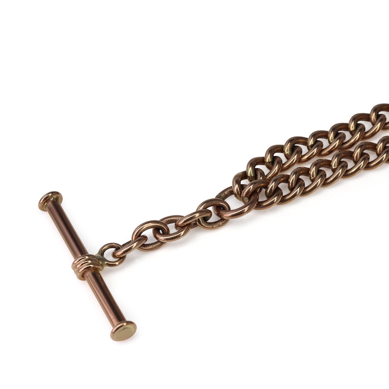 9ct Rose Gold Vintage Fob Chain Necklace
