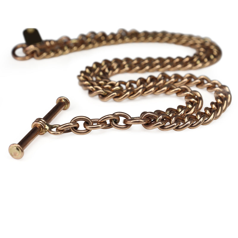 9ct Rose Gold Vintage Fob Chain Necklace