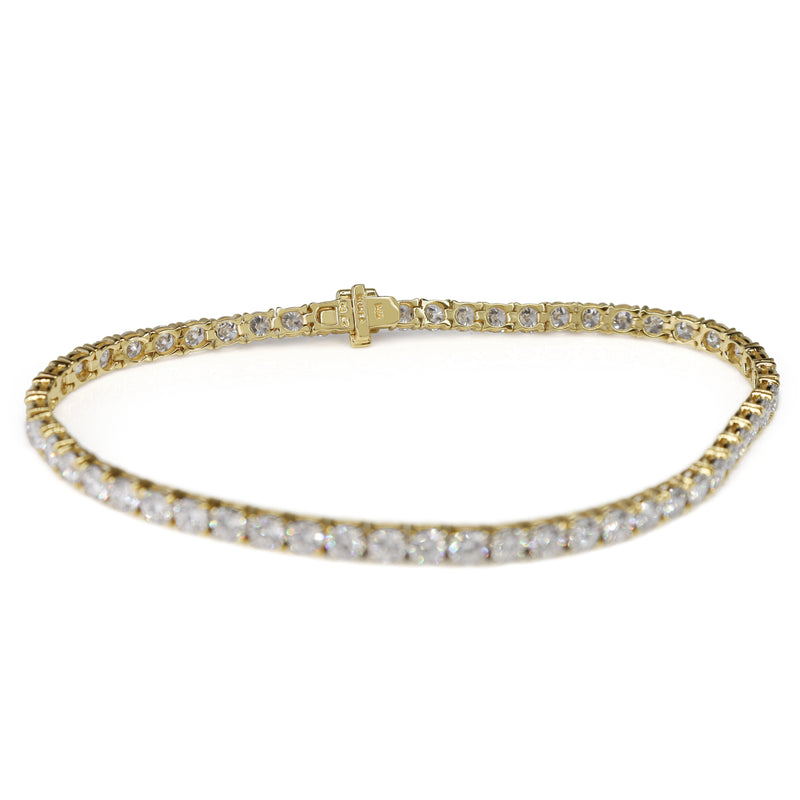 14ct Yellow Gold 6.45ct Lab Grown Diamond Tennis Bracelet
