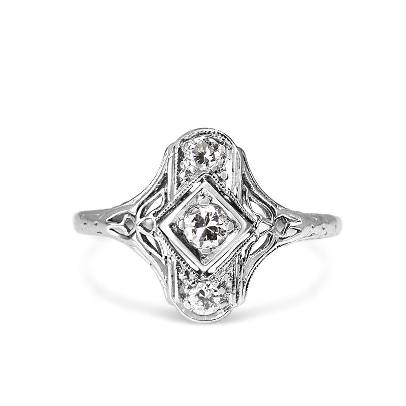 Platinum Art Deco Old Cut Diamond Ring