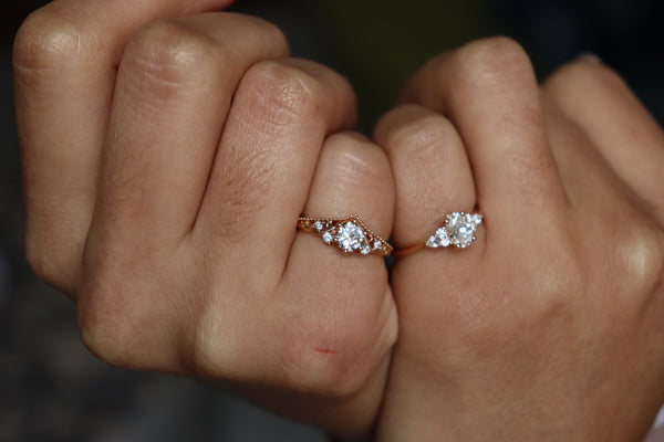 18ct Rose Gold Tiara Style Diamond Ring