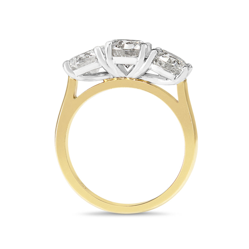 18ct Yellow and White Gold 3.06ct 3 Stone Diamond Ring