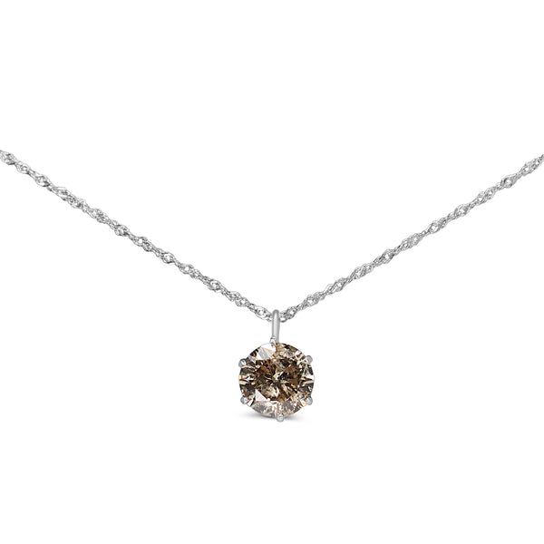 Platinum .50ct Champagne Diamond Solitaire Necklace