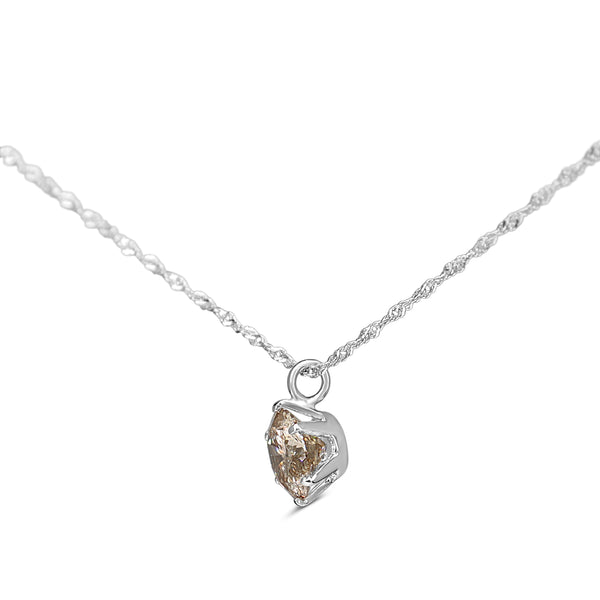 Platinum .50ct Champagne Diamond Solitaire Necklace