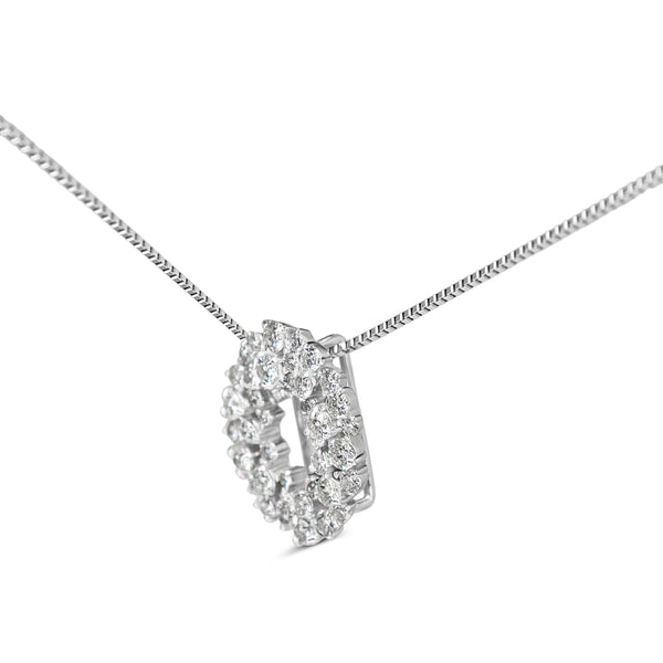 Platinum Diamond Cluster / Wreath Style Necklace