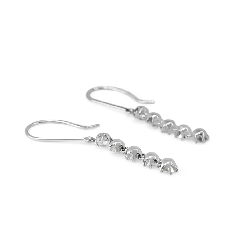 Platinum 1.00ct Diamond Drop Earrings