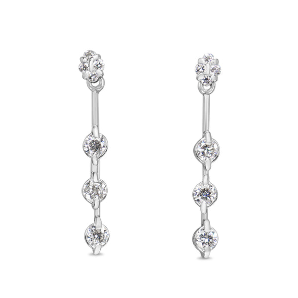 Platinum Articulated Diamond Drop Earrings
