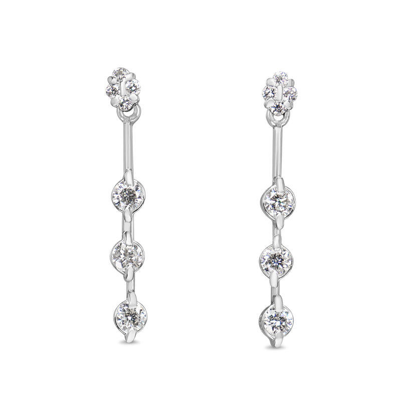 Platinum Articulated Diamond Drop Earrings