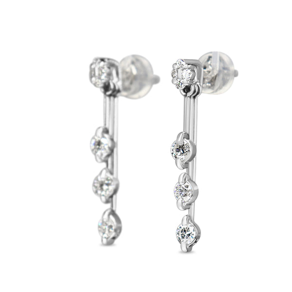 Platinum Articulated Diamond Drop Earrings