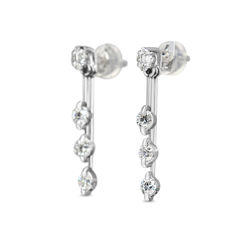 Platinum Articulated Diamond Drop Earrings