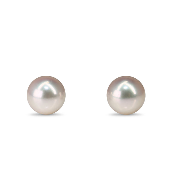 14ct White Gold 8.7mm Akoya Pearl Stud Earrings