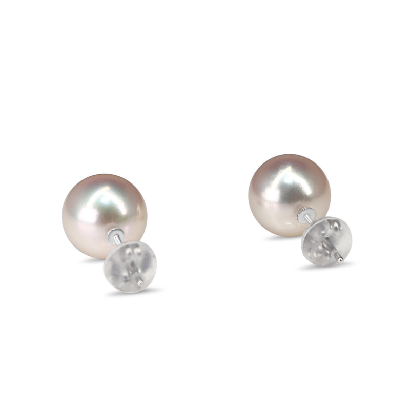 14ct White Gold 8.7mm Akoya Pearl Stud Earrings