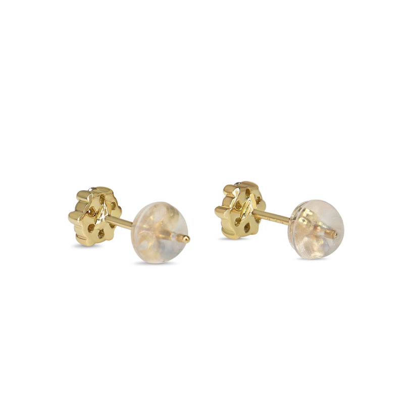 18ct Yellow Gold .20ct Cluster Diamond Earrings