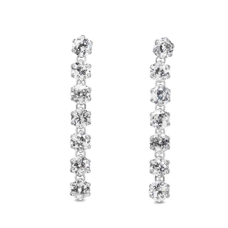 18ct White Gold 2.15ct Diamond Dangle Drop Earrings