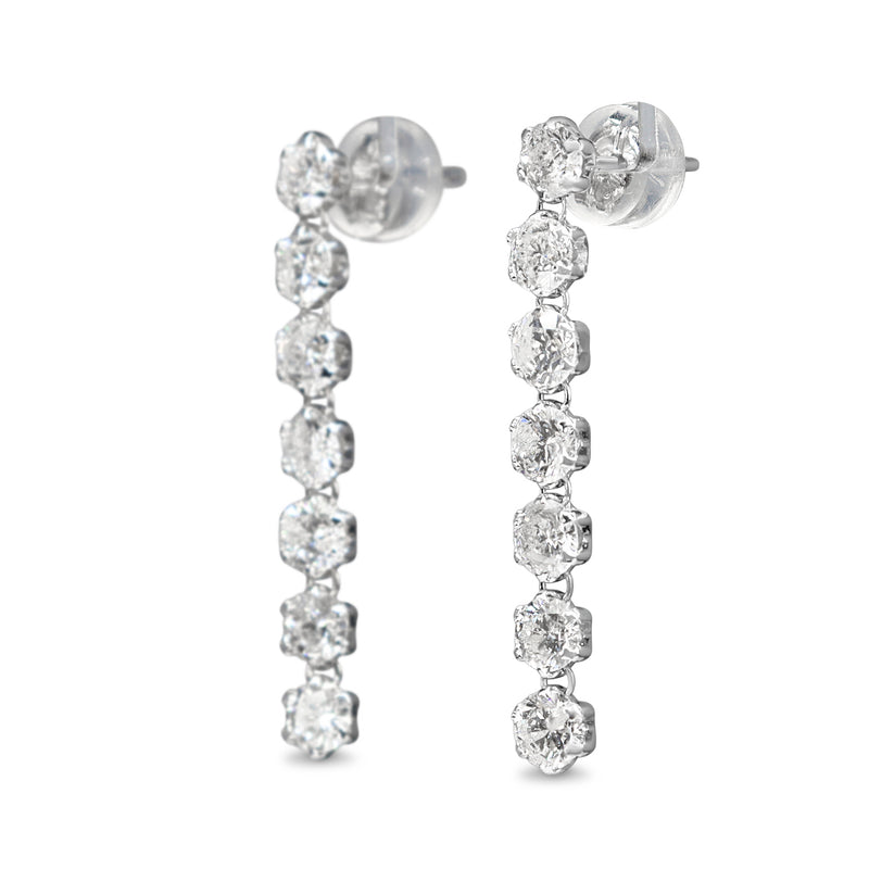 18ct White Gold 2.15ct Diamond Dangle Drop Earrings