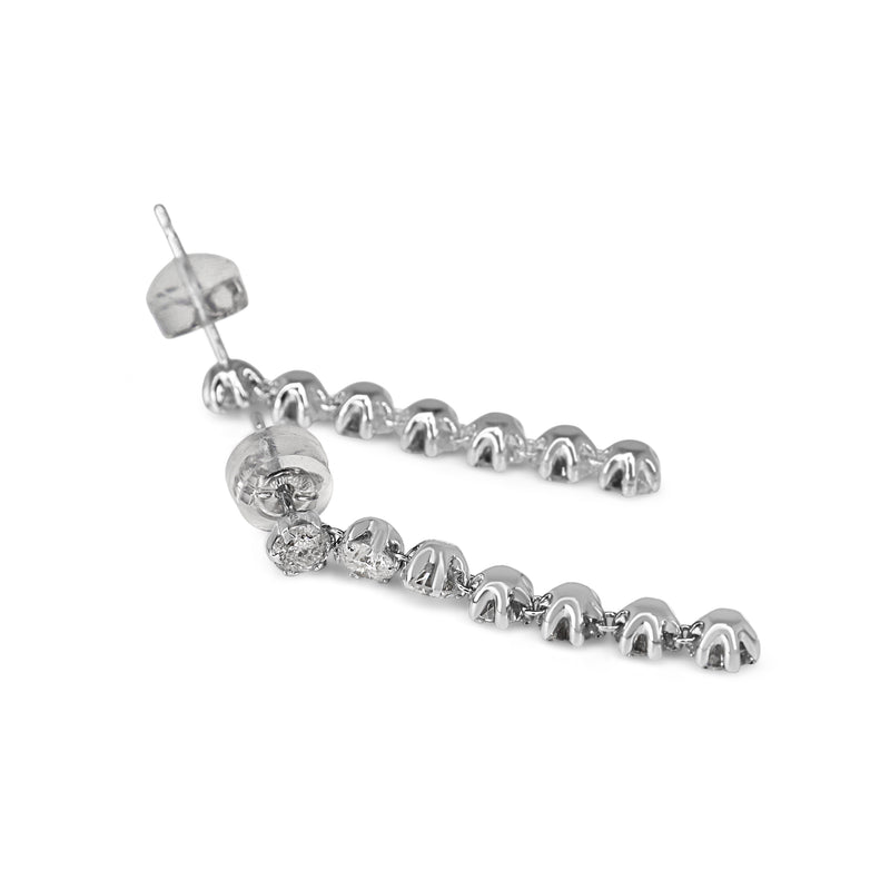 18ct White Gold 2.15ct Diamond Dangle Drop Earrings