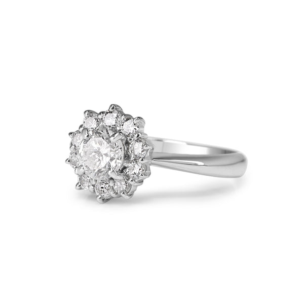 Platinum Diamond Halo Cluster Ring