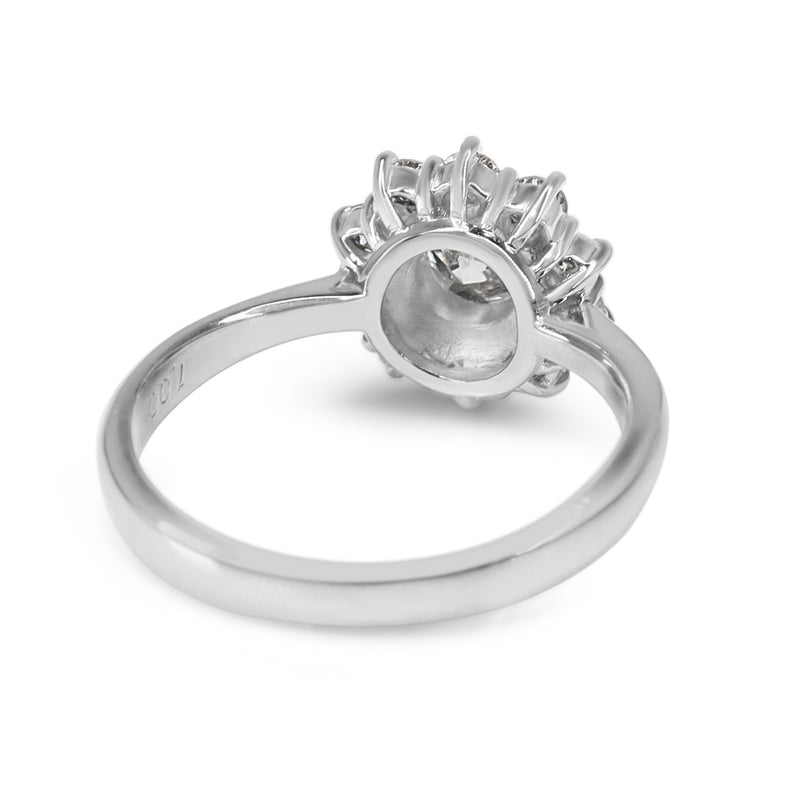 Platinum Diamond Halo Cluster Ring