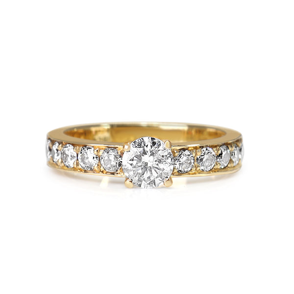 18ct Yellow and White Gold Diamond Solitiare Ring