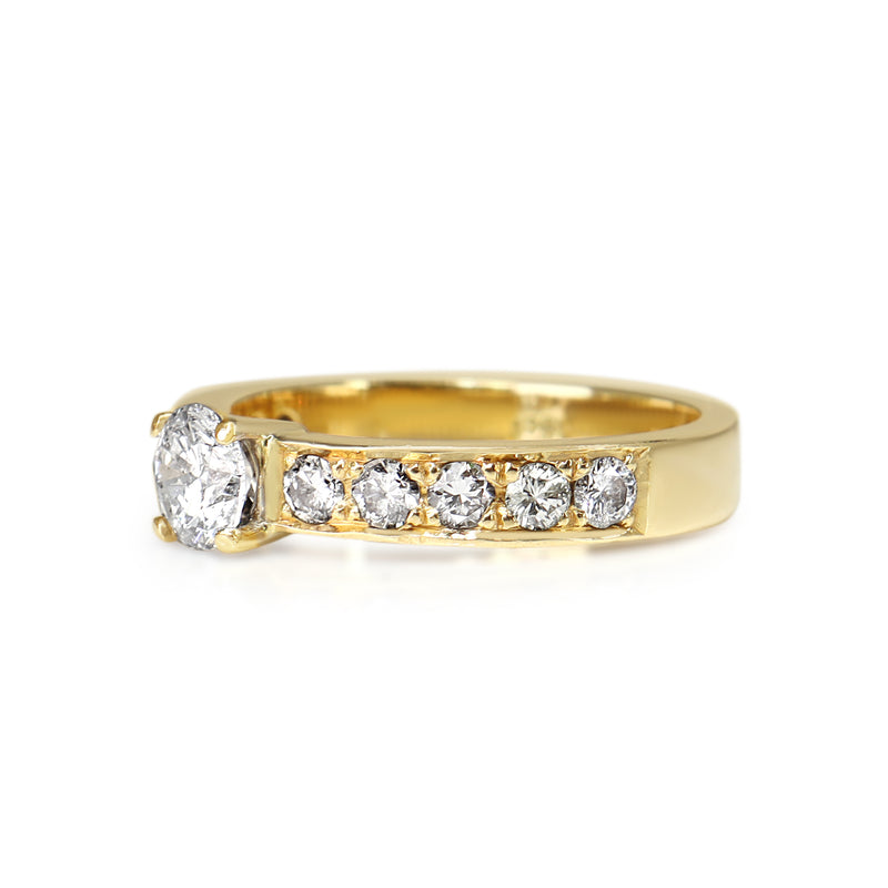 18ct Yellow and White Gold Diamond Solitiare Ring