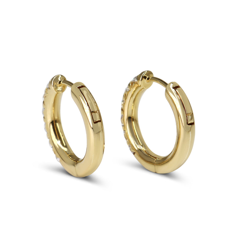 9ct Yellow Gold .50ct Diamond Hoop Earrings