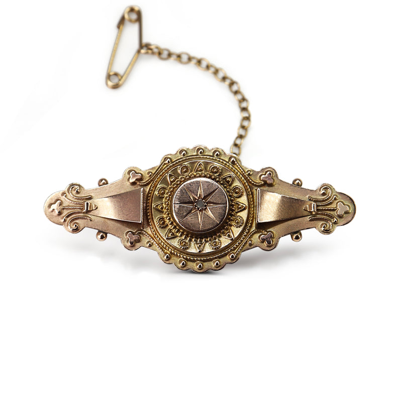 9ct Yellow Gold Antique Victorian Brooch