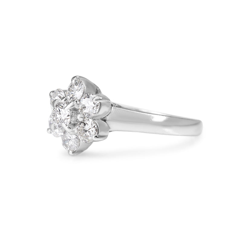 Platinum Vintage Diamond Daisy Cluster Ring
