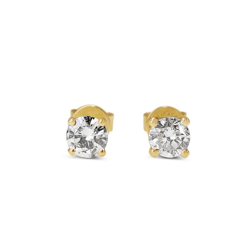 14ct Yellow Gold 1.00ct Diamond Stud Earrings