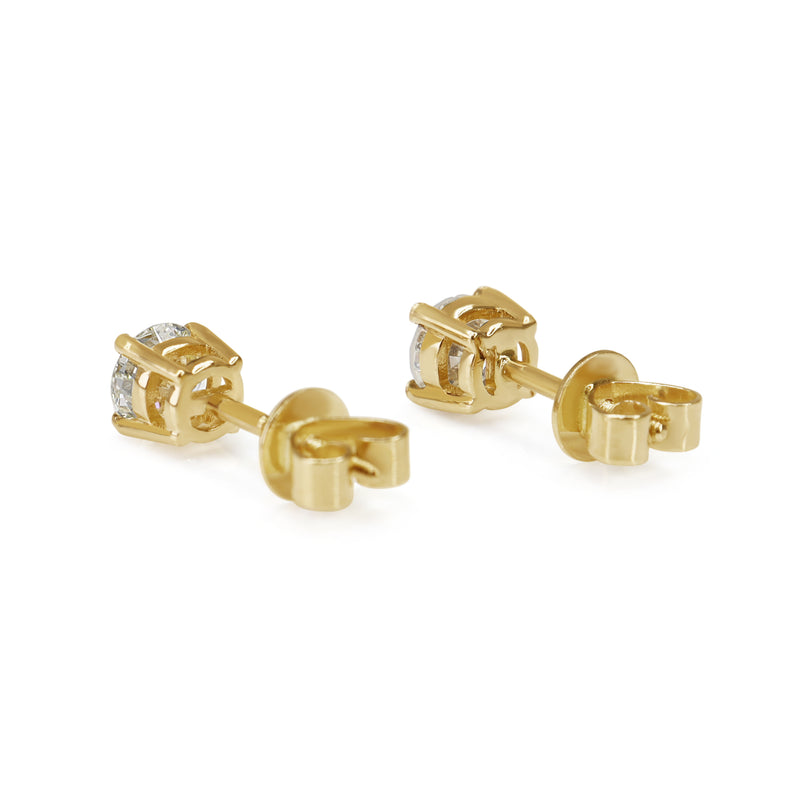 14ct Yellow Gold 1.00ct Diamond Stud Earrings