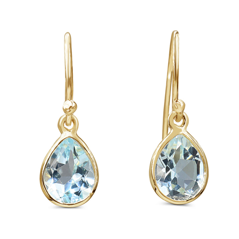 9ct Yellow Gold Topaz Pear Drop Earrings