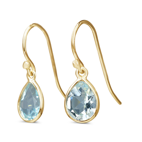 9ct Yellow Gold Topaz Pear Drop Earrings