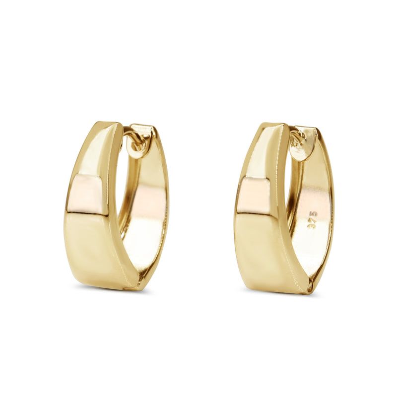 9ct Yellow Gold Graduated Hoop Earrings