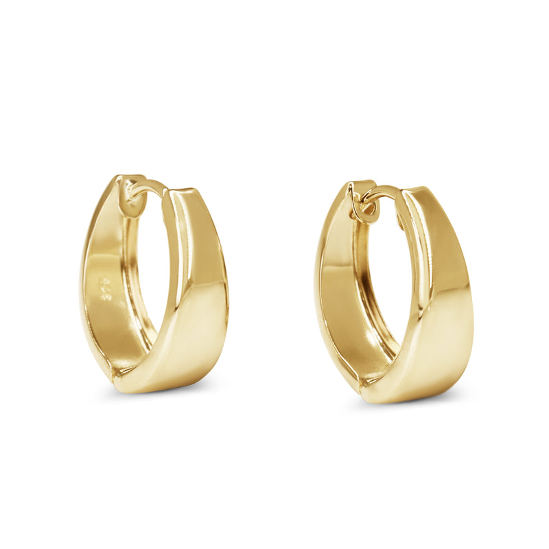9ct Yellow Gold Graduated Hoop Earrings